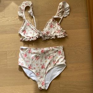 LoveShackFancy Floral Ruffle Bikini